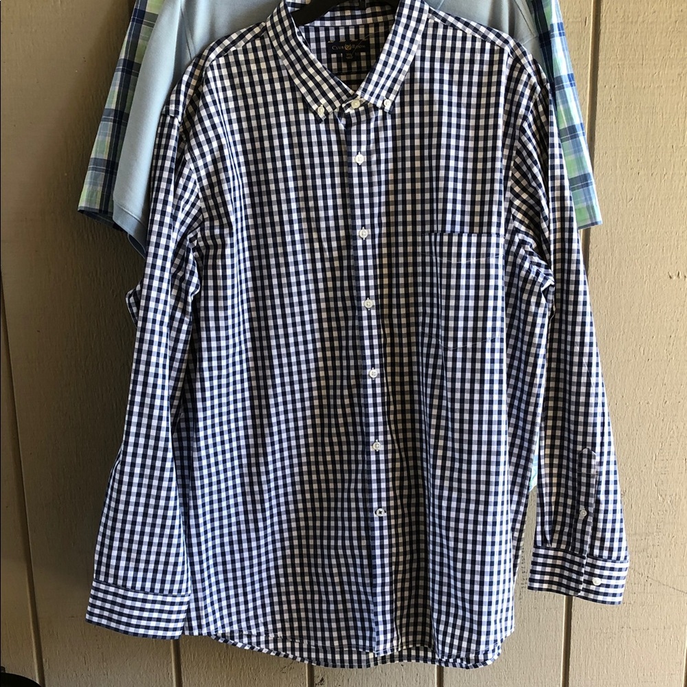 Club Room Navy & White Gingham Button-Down Shirt